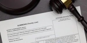 An official legal summons.