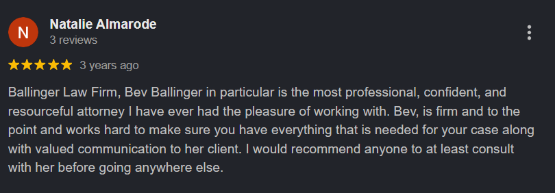 Natalie Almarode Review of Ballinger Law Firm